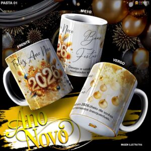 Caneca Tema Ano Novo 2026